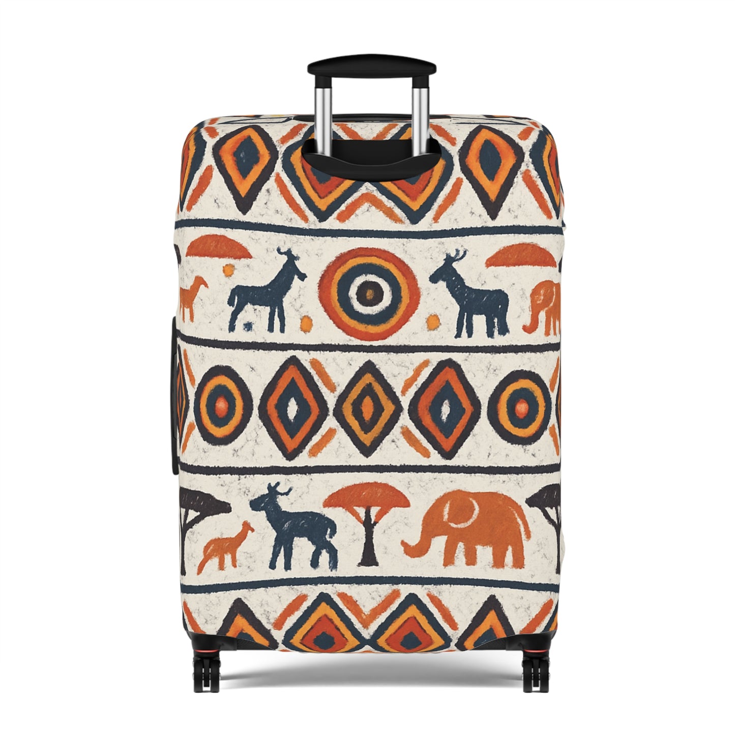 RAW TRUTH: Kenya Safari Print Luggage Cover – Wild Animals & Tribal Motifs Travel Accessory
