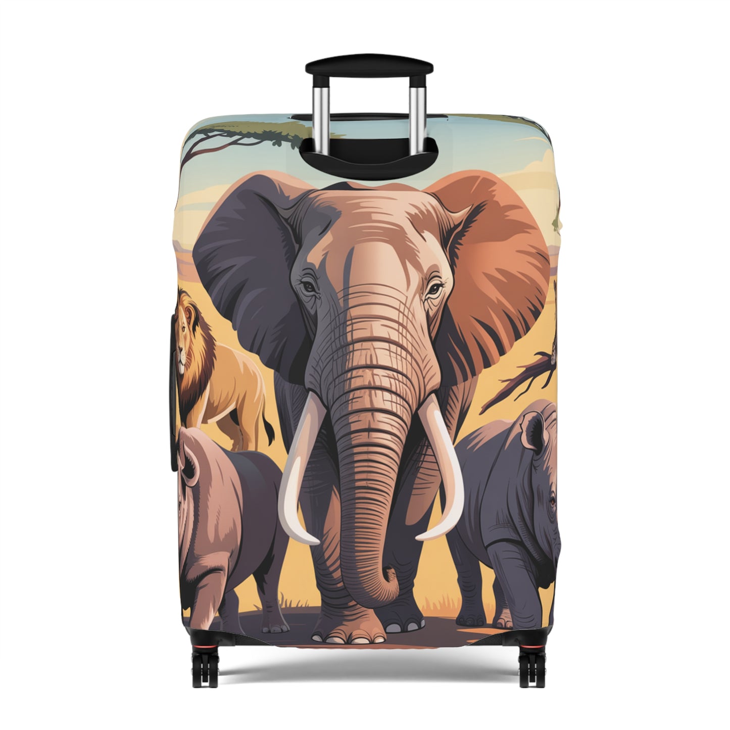 African Safari Giants Luggage Cover: The Majestic Elephant | Protective Travel Case Accessory