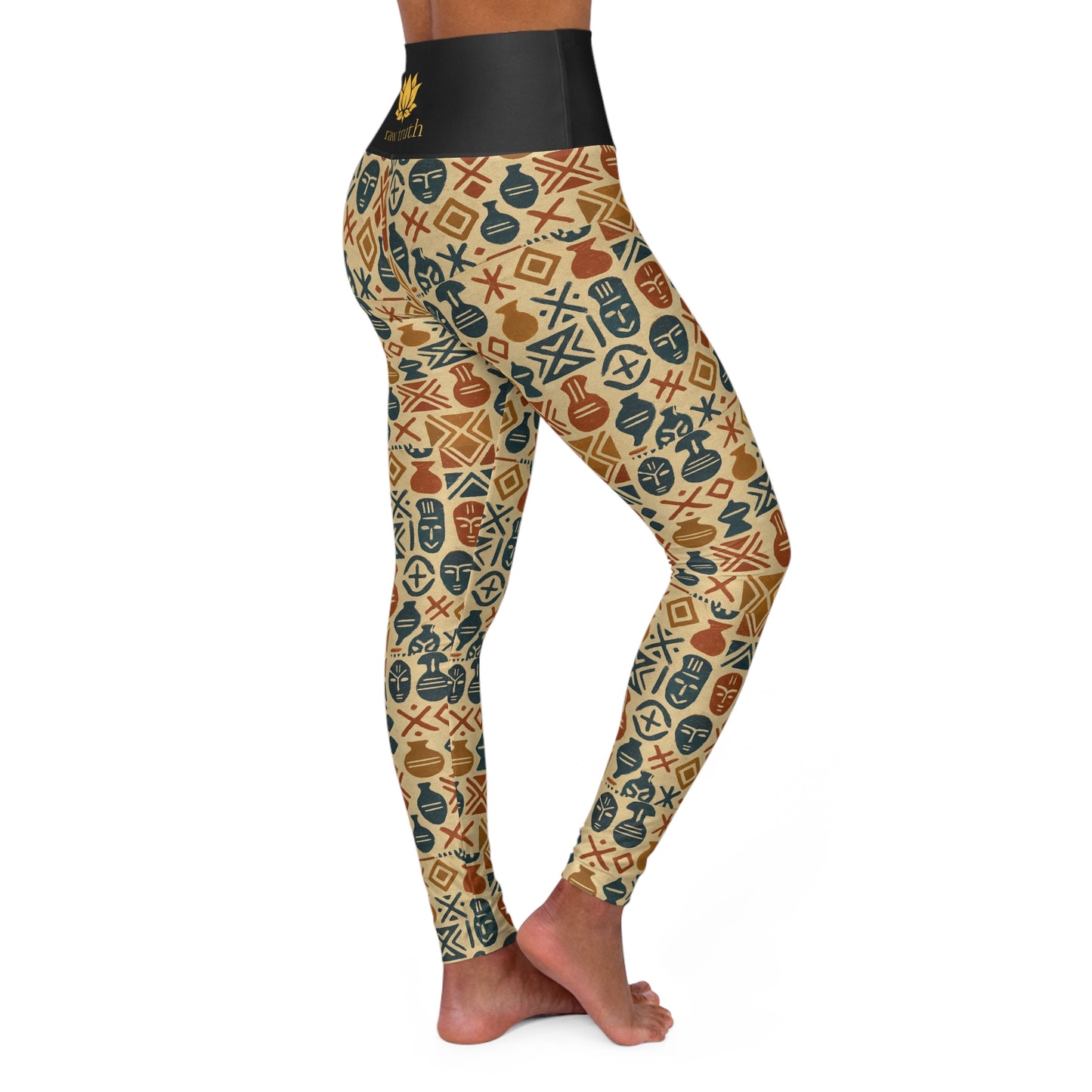 RAW TRUTH: African Heritage Print High-Waist Leggings – Earth Tones