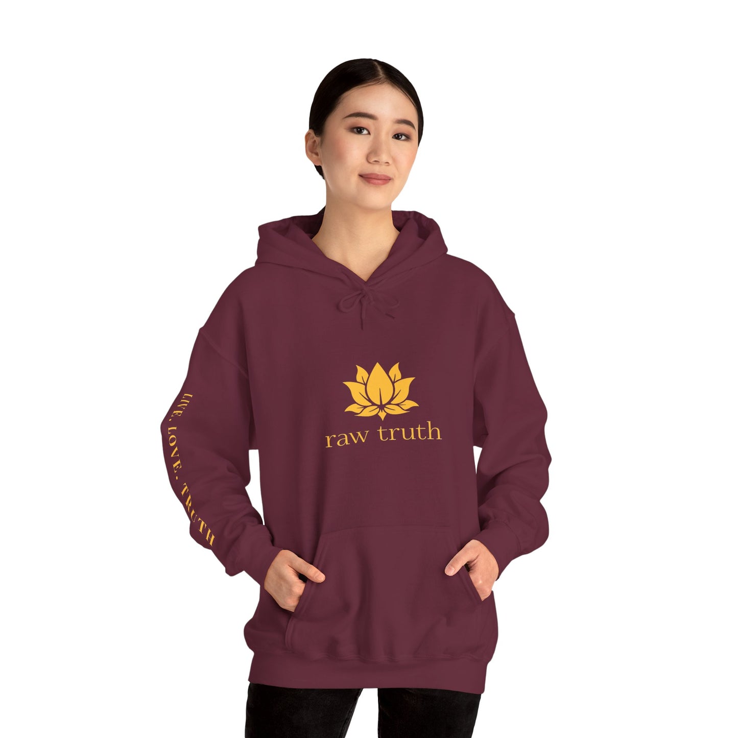 Raw Truth Inspirational Hoodie, Cozy Sweatshirt, Meditation Apparel