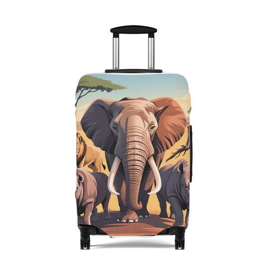African Safari Giants Luggage Cover: The Majestic Elephant | Protective Travel Case Accessory