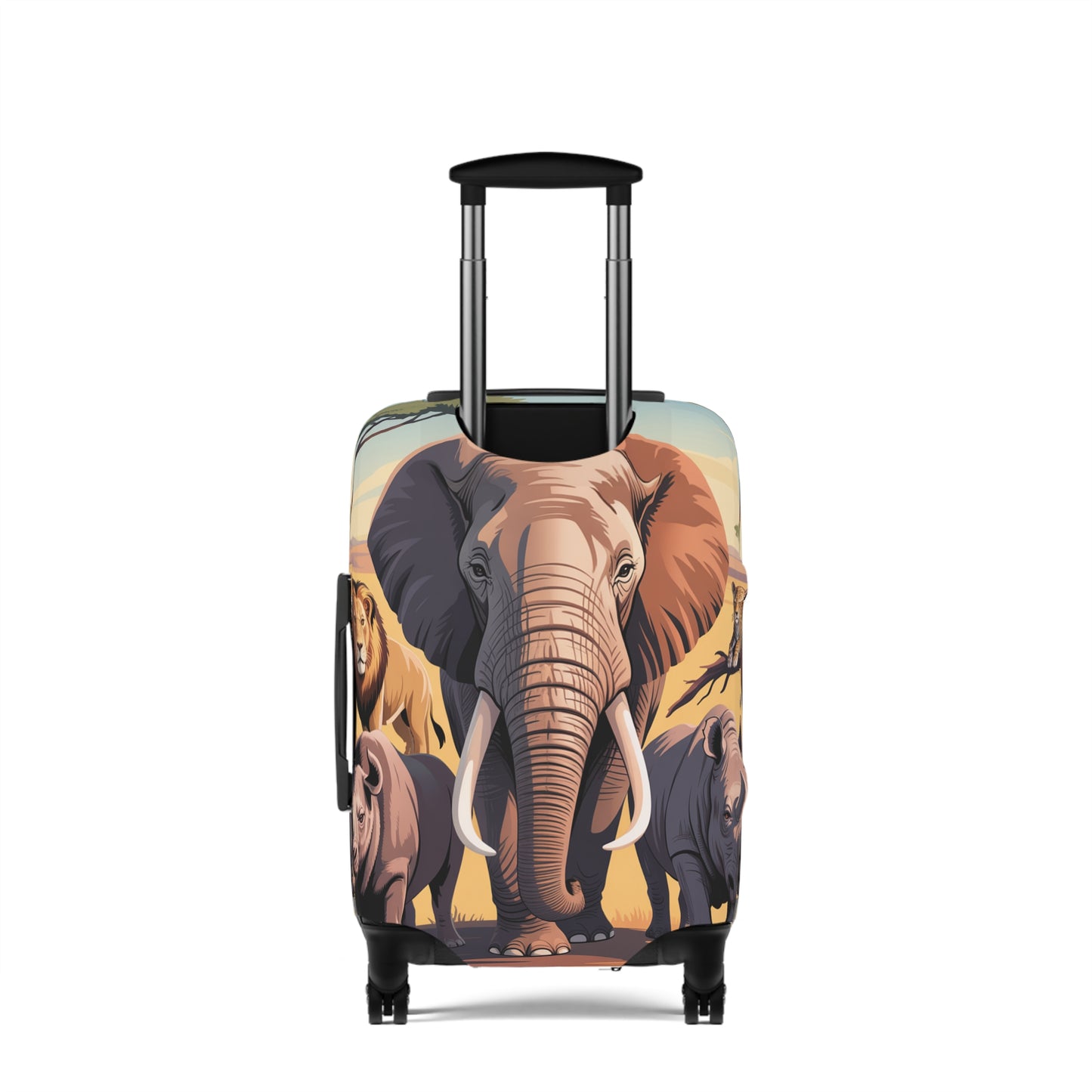 African Safari Giants Luggage Cover: The Majestic Elephant | Protective Travel Case Accessory