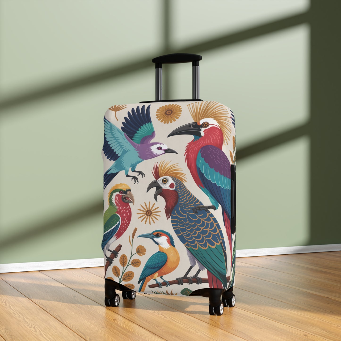 Vibrant Paradise Birds Luggage Protector | Custom Design Travel Cover