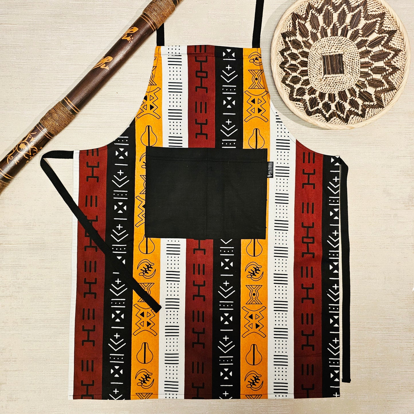 Handmade Apron and Matching Oven Gloves Set | 100% Cotton African Print Fabric