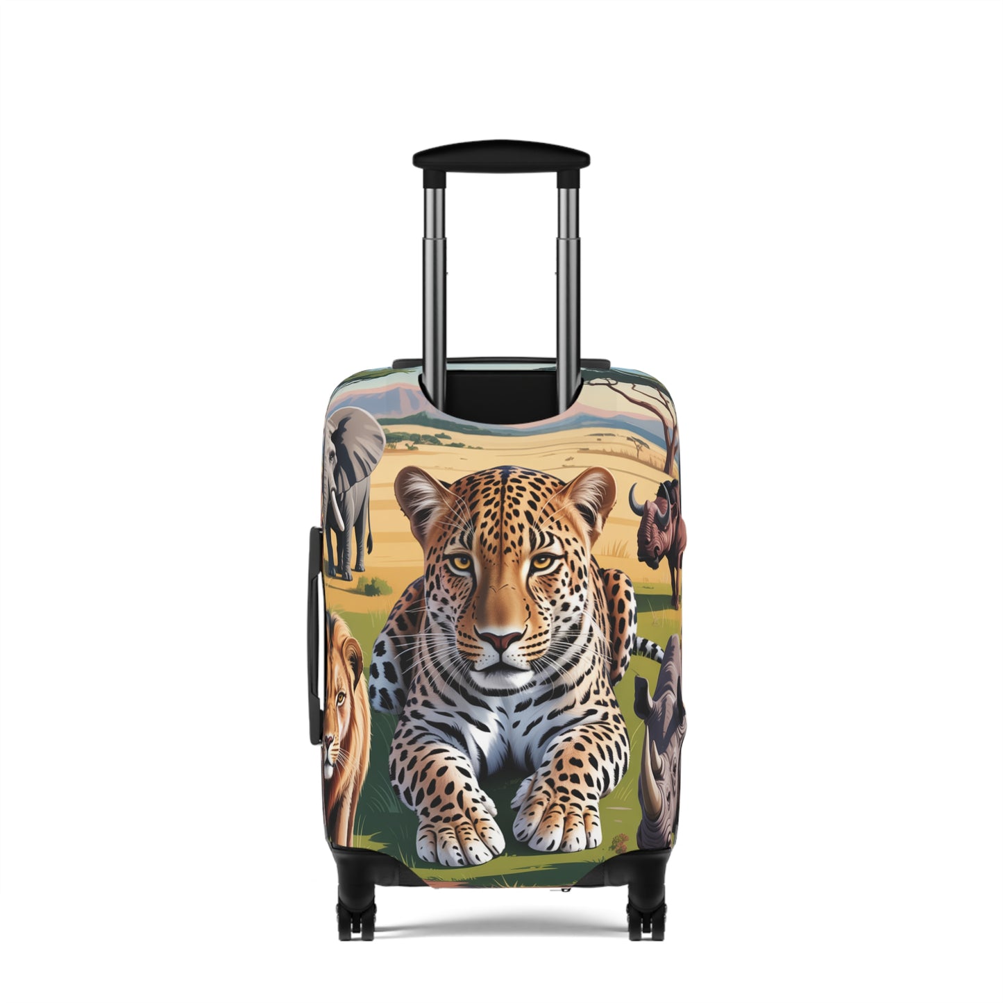 African Safari Giants Luggage Cover: The Majestic Leopard | Protective Travel Case Accessory