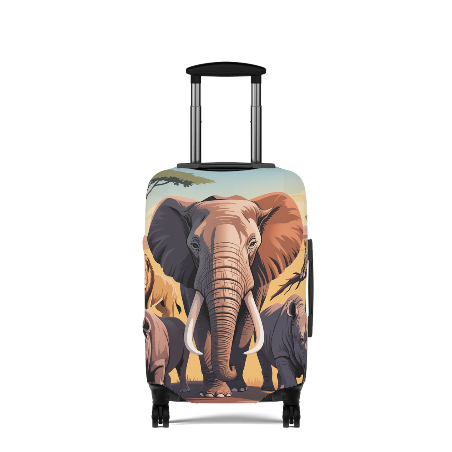 African Safari Giants Luggage Cover: The Majestic Elephant | Protective Travel Case Accessory