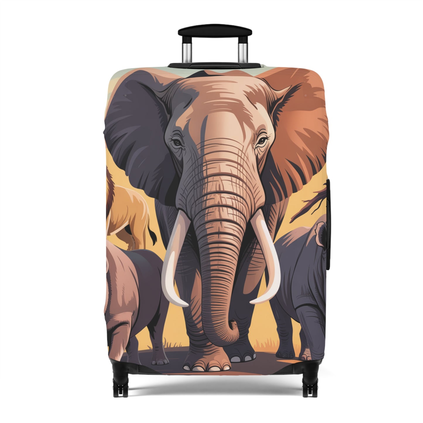 African Safari Giants Luggage Cover: The Majestic Elephant | Protective Travel Case Accessory