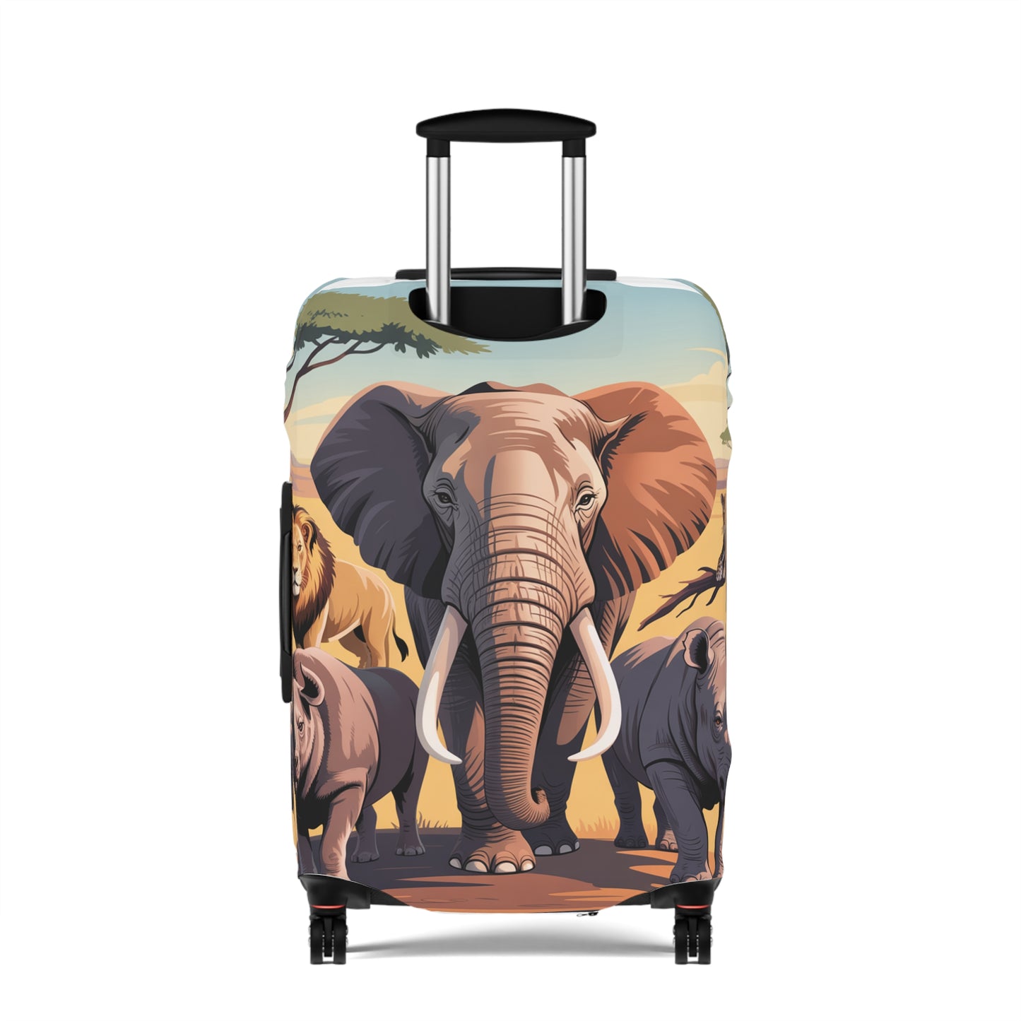 African Safari Giants Luggage Cover: The Majestic Elephant | Protective Travel Case Accessory