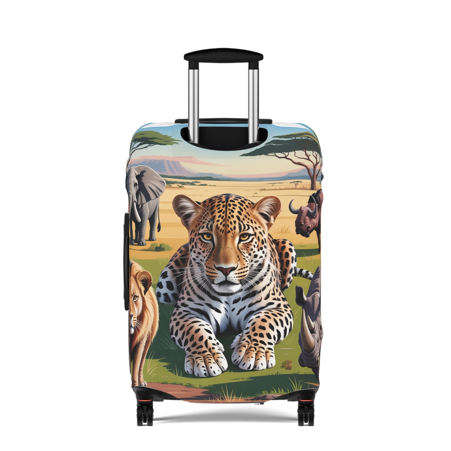 African Safari Giants Luggage Cover: The Majestic Leopard | Protective Travel Case Accessory