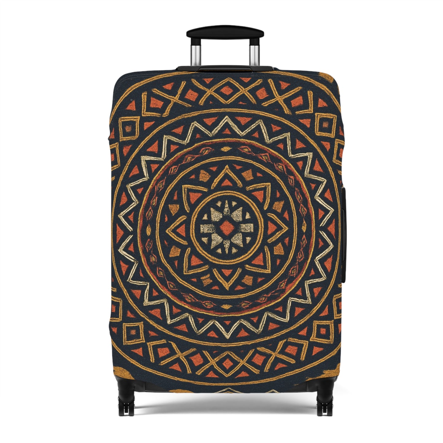 RAW TRUTH: African Earth Mandala Luggage Cover – Luxury Protective Travel Case Accessory (Dark Tones)
