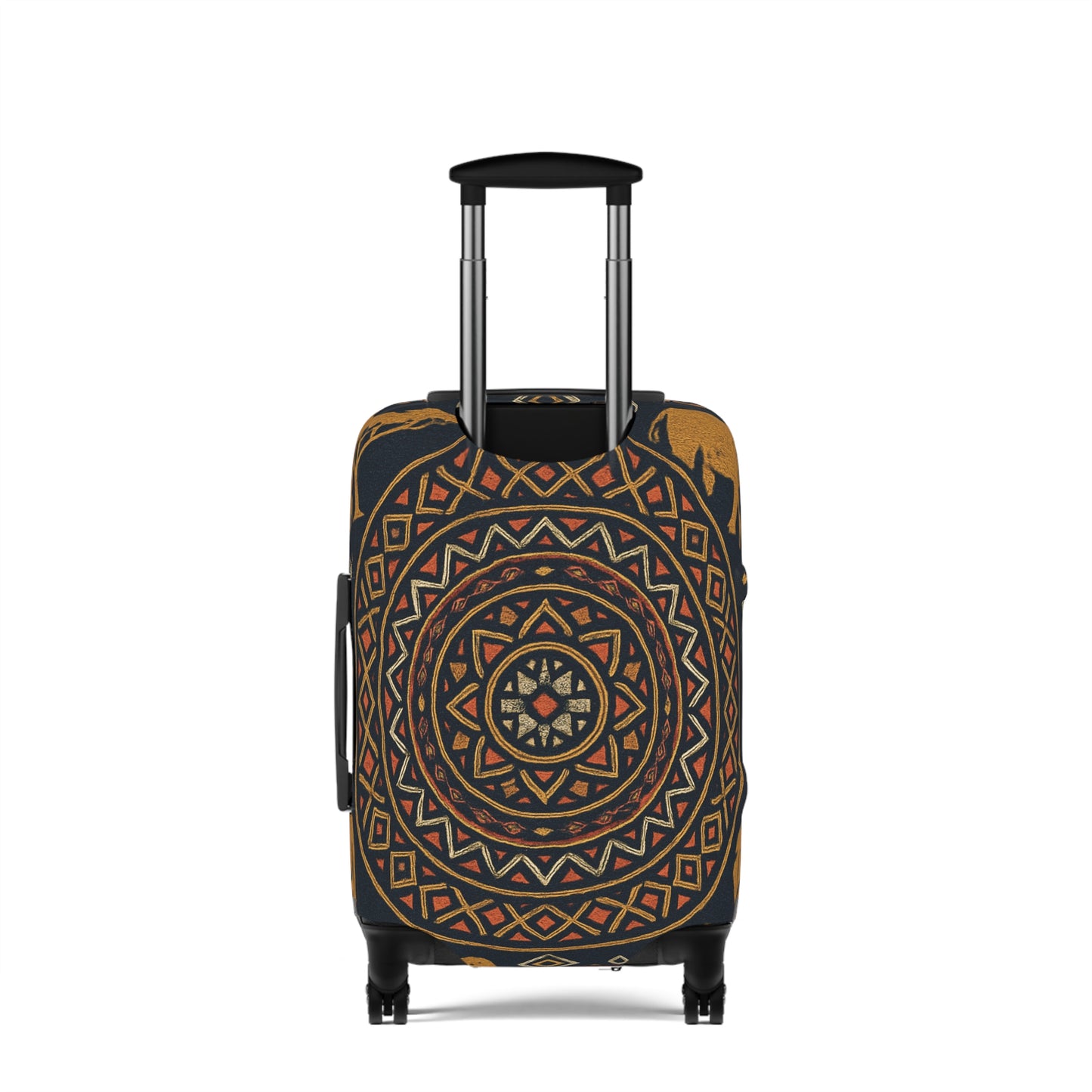 RAW TRUTH: African Earth Mandala Luggage Cover – Luxury Protective Travel Case Accessory (Dark Tones)