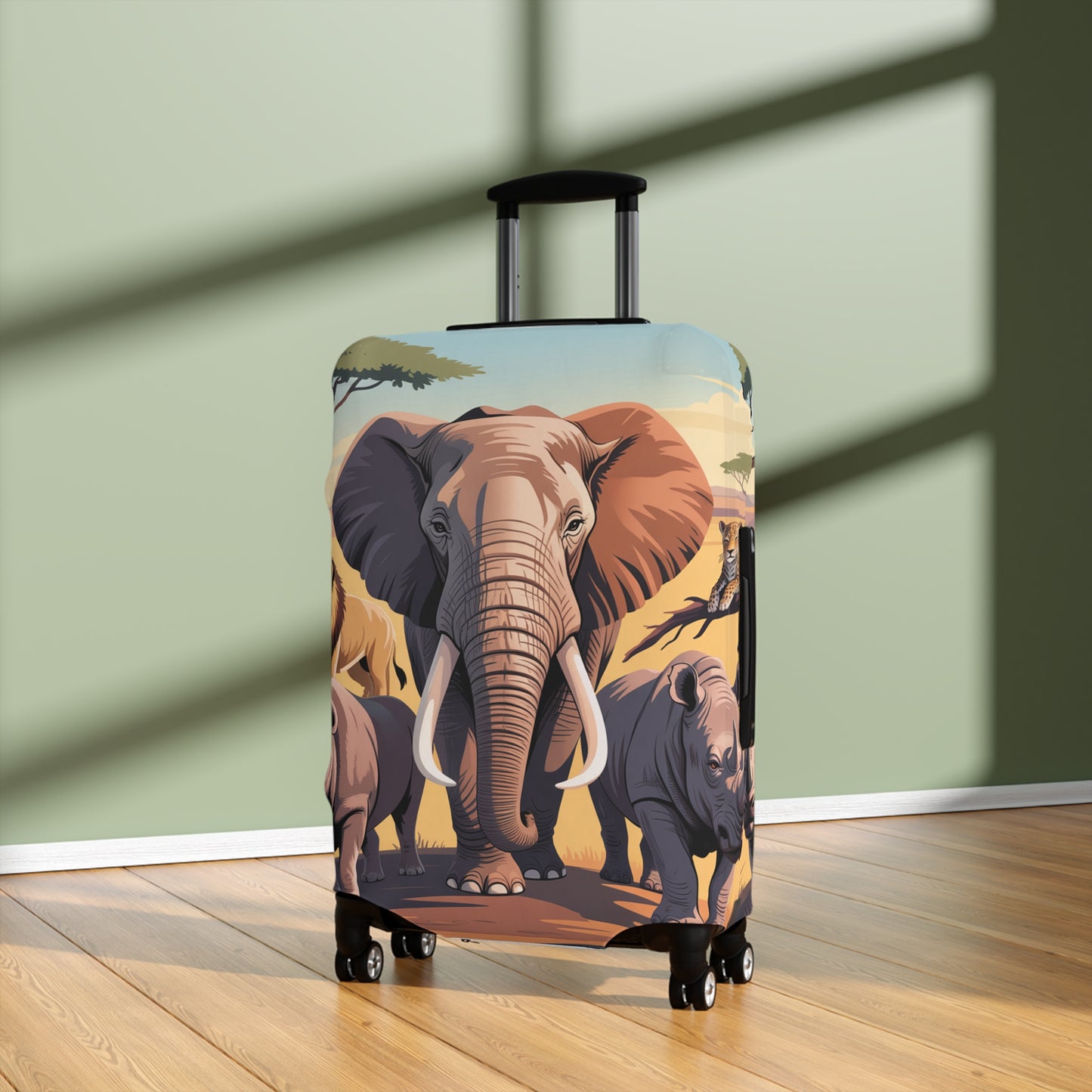 African Safari Giants Luggage Cover: The Majestic Elephant | Protective Travel Case Accessory