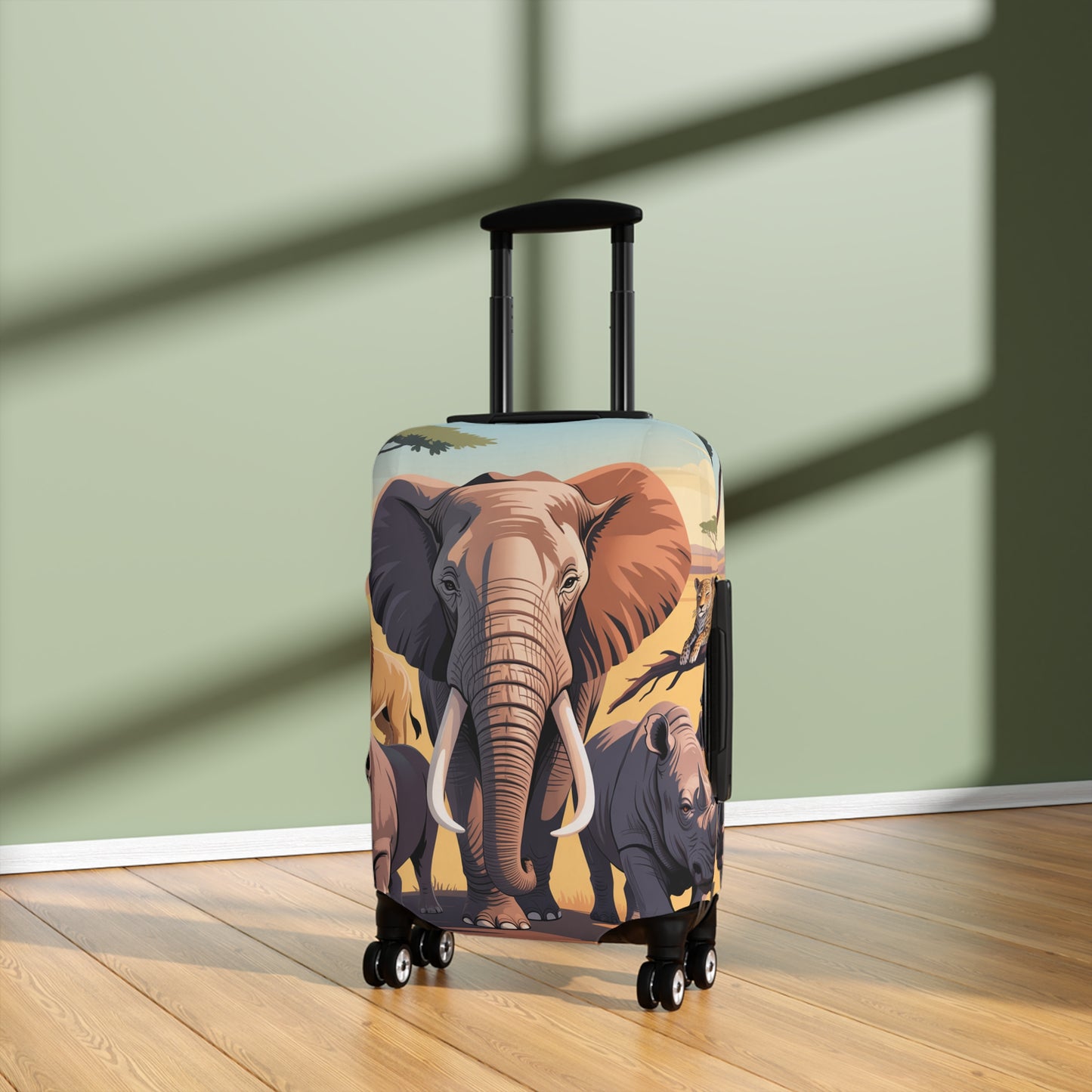 African Safari Giants Luggage Cover: The Majestic Elephant | Protective Travel Case Accessory