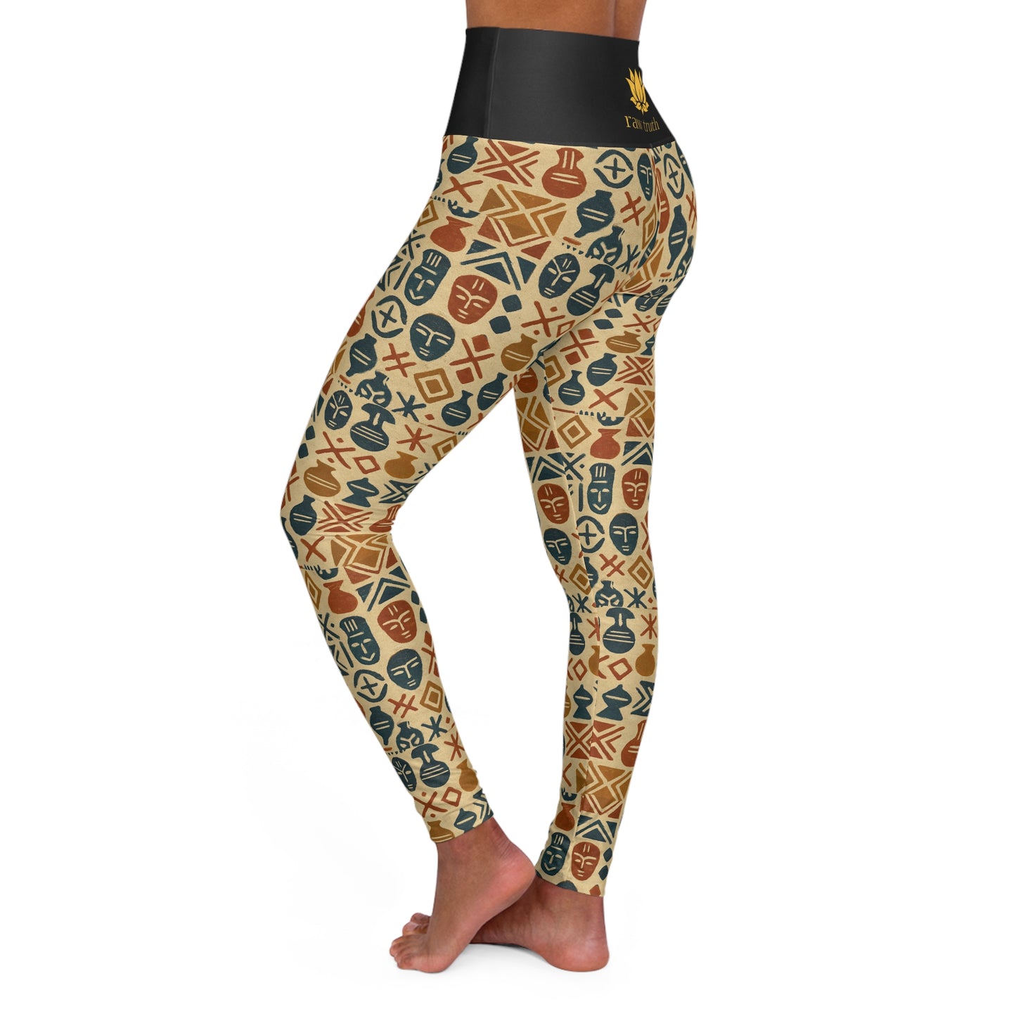 RAW TRUTH: African Heritage Print High-Waist Leggings – Earth Tones