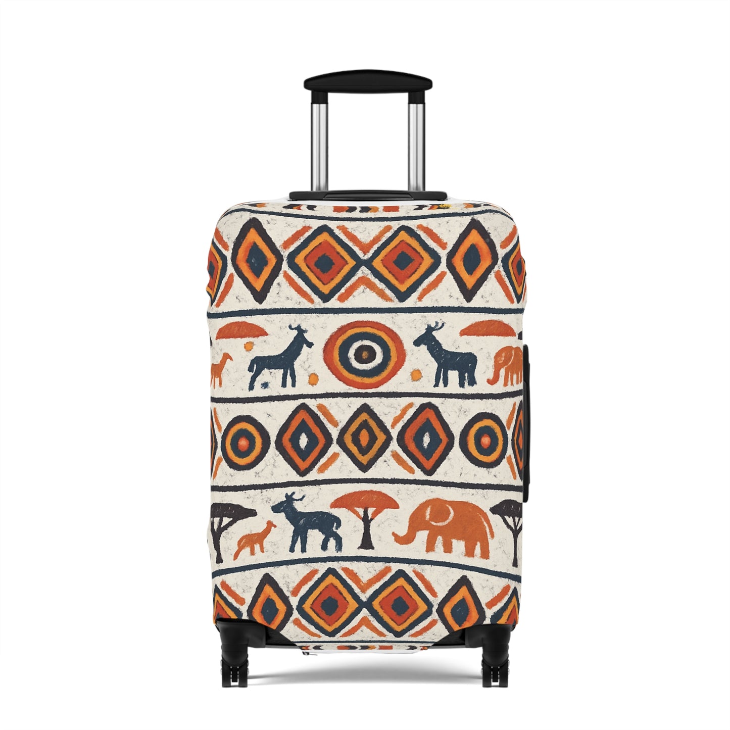 RAW TRUTH: Kenya Safari Print Luggage Cover – Wild Animals & Tribal Motifs Travel Accessory