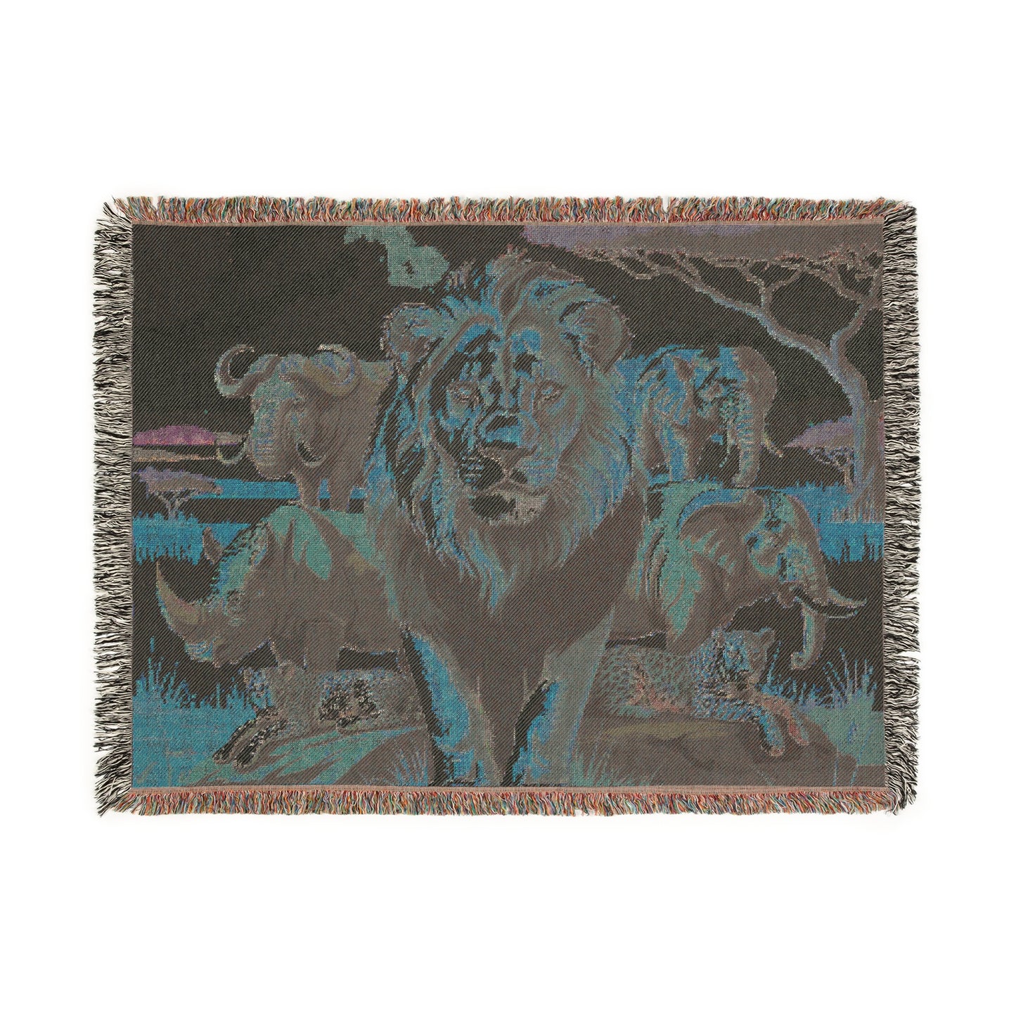 The Big Five Safari Tapestry Throw - Lion - 100% Cotton