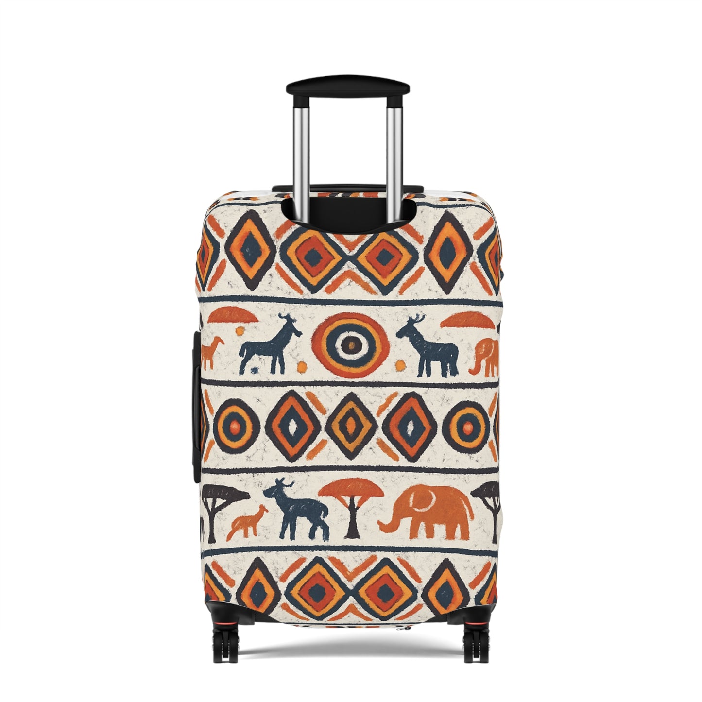 RAW TRUTH: Kenya Safari Print Luggage Cover – Wild Animals & Tribal Motifs Travel Accessory