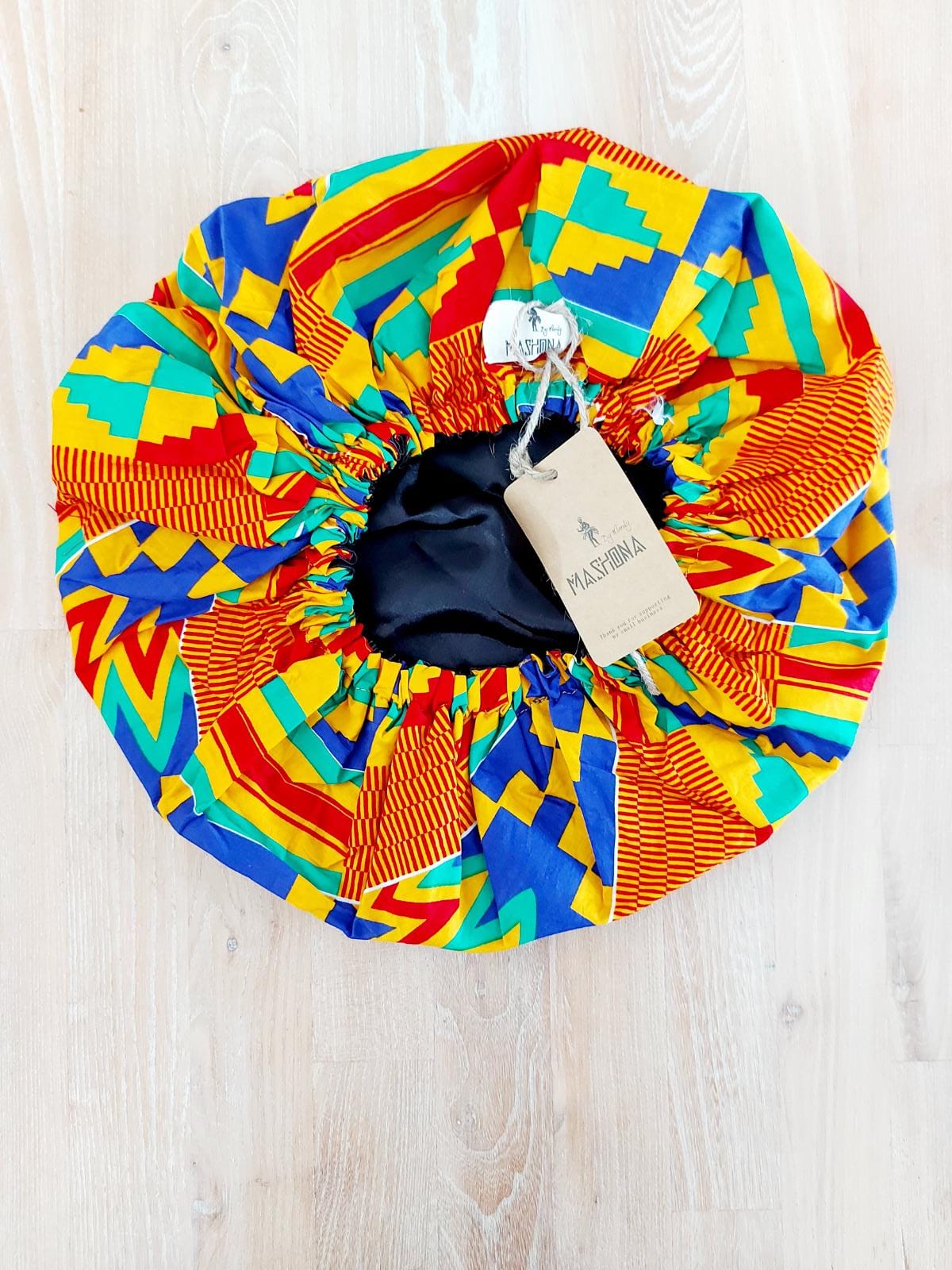 Large African "Ankara" Print Women Satin Lined Sleep Bonnet Cap | Sleeping Cap-4
