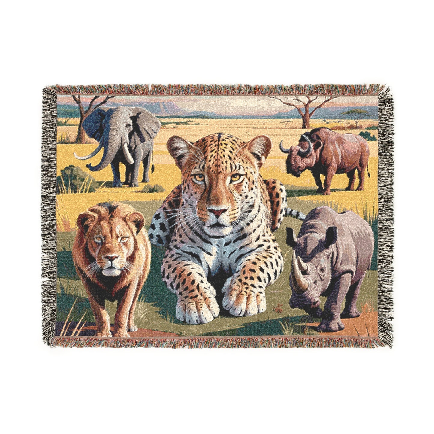 The Big Five Safari Tapestry Throw - Leopard - 100% Cotton