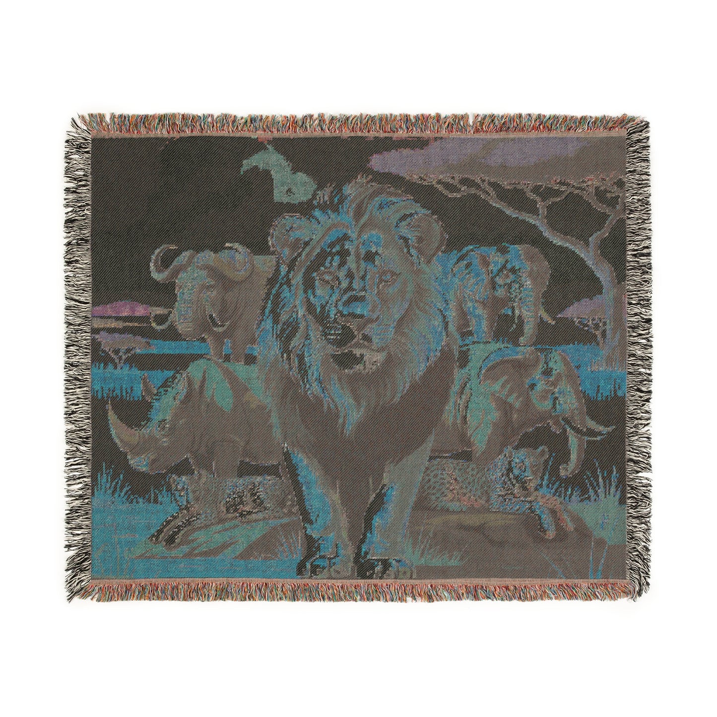 The Big Five Safari Tapestry Throw - Lion - 100% Cotton