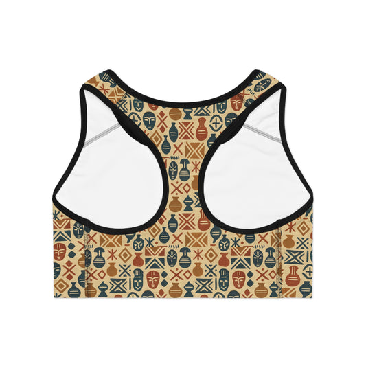 RAW TRUTH: Heritage Print Activewear Sports Bra