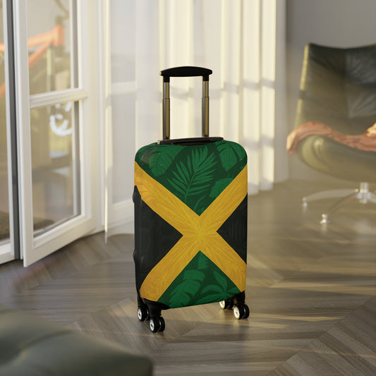 Black, Green, and Gold: Destination Style Luggage Cover |  Travel Case