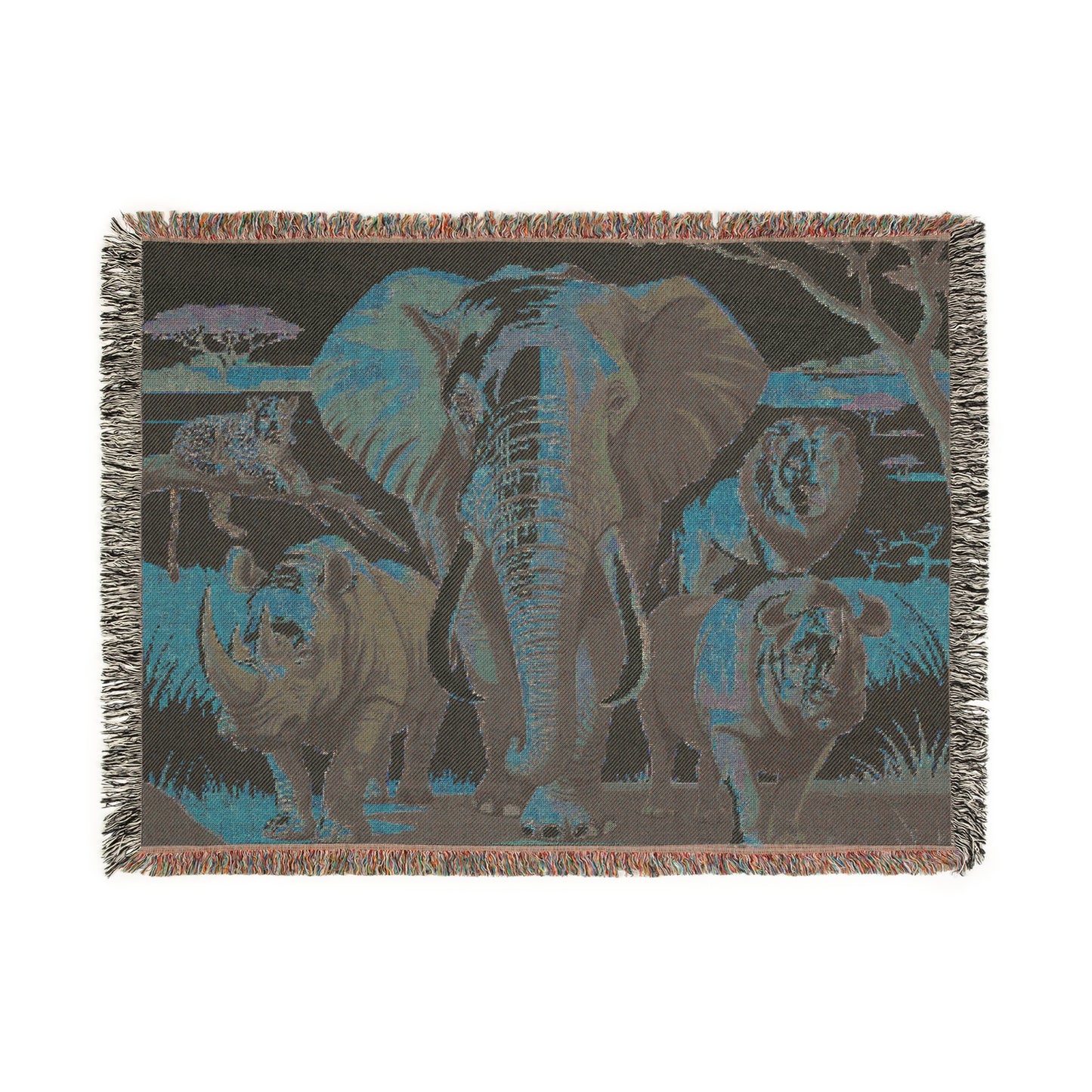 The Big Five Safari Tapestry Throw - Elephant - 100% Cotton