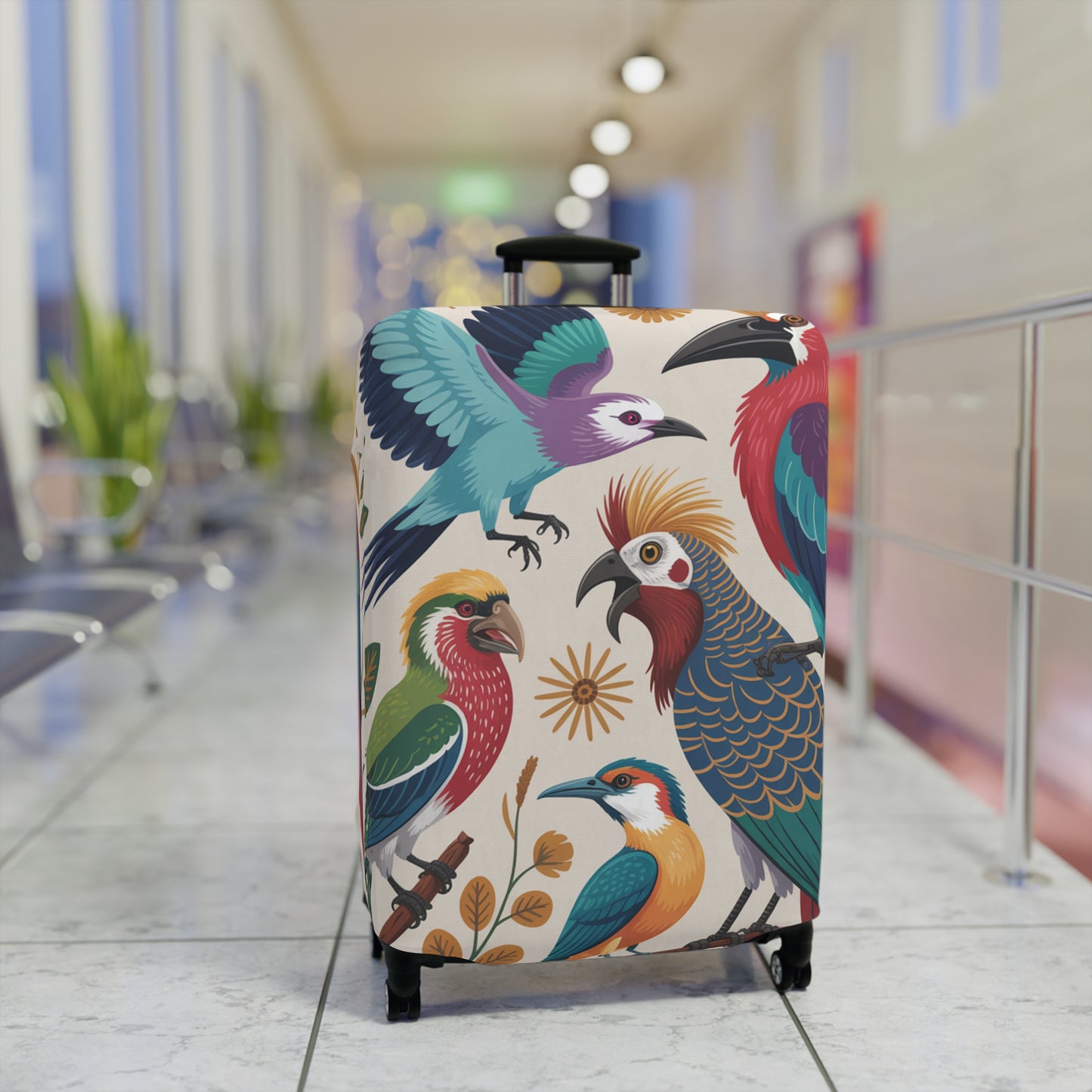 Vibrant Paradise Birds Luggage Protector | Custom Design Travel Cover