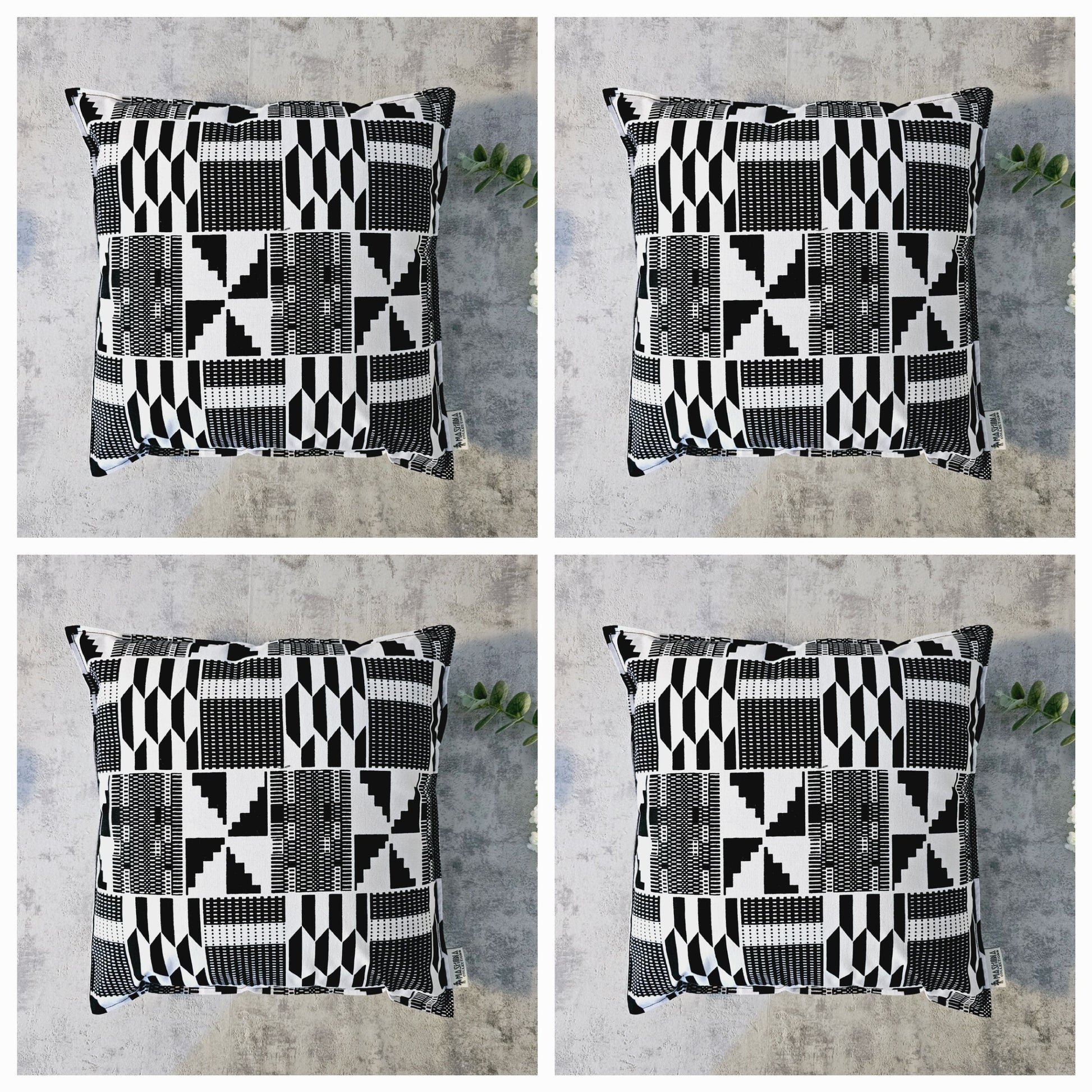Set of 2 / 4 African Print | 40x40cm | Mudcloth Boho Cushion Cover 100% Cotton Wax Ankara Fabric-0