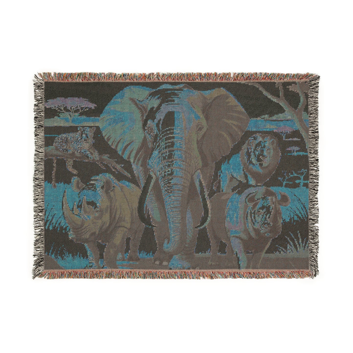 The Big Five Safari Tapestry Throw - Elephant - 100% Cotton