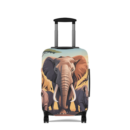 African Safari Giants Luggage Cover: The Majestic Elephant | Protective Travel Case Accessory