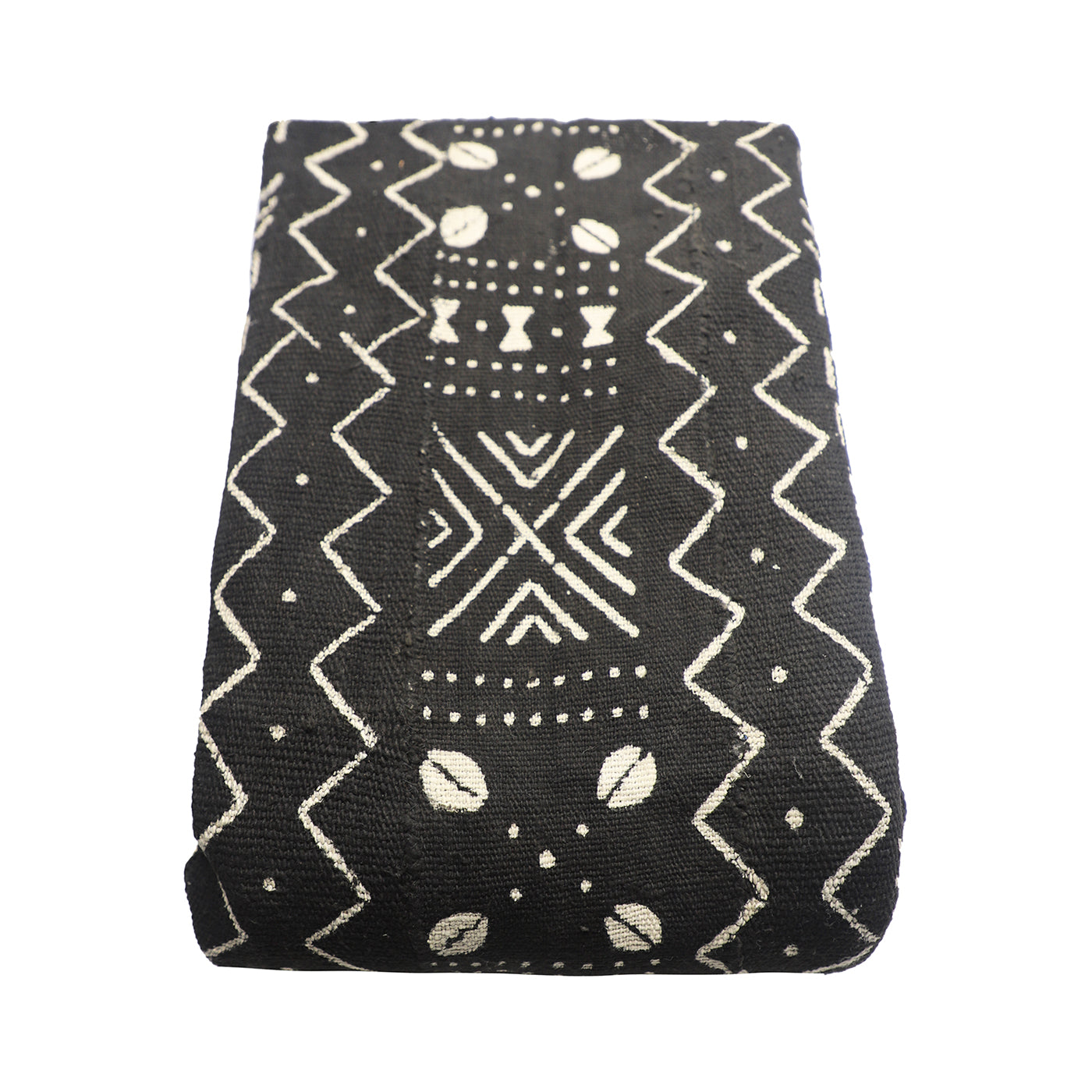 Mud Cloth Textile | Oversize Throw Blanket Black-2