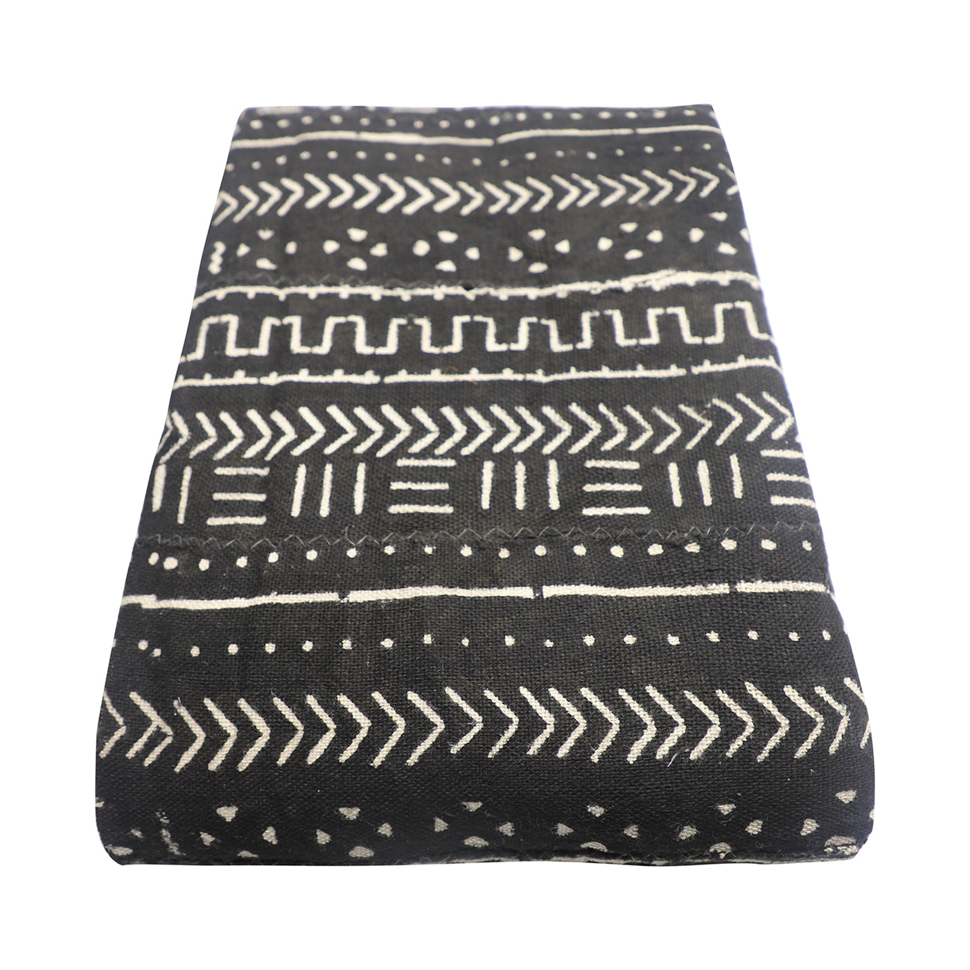 Mud Cloth Textile | Oversize Throw Blanket Black-0
