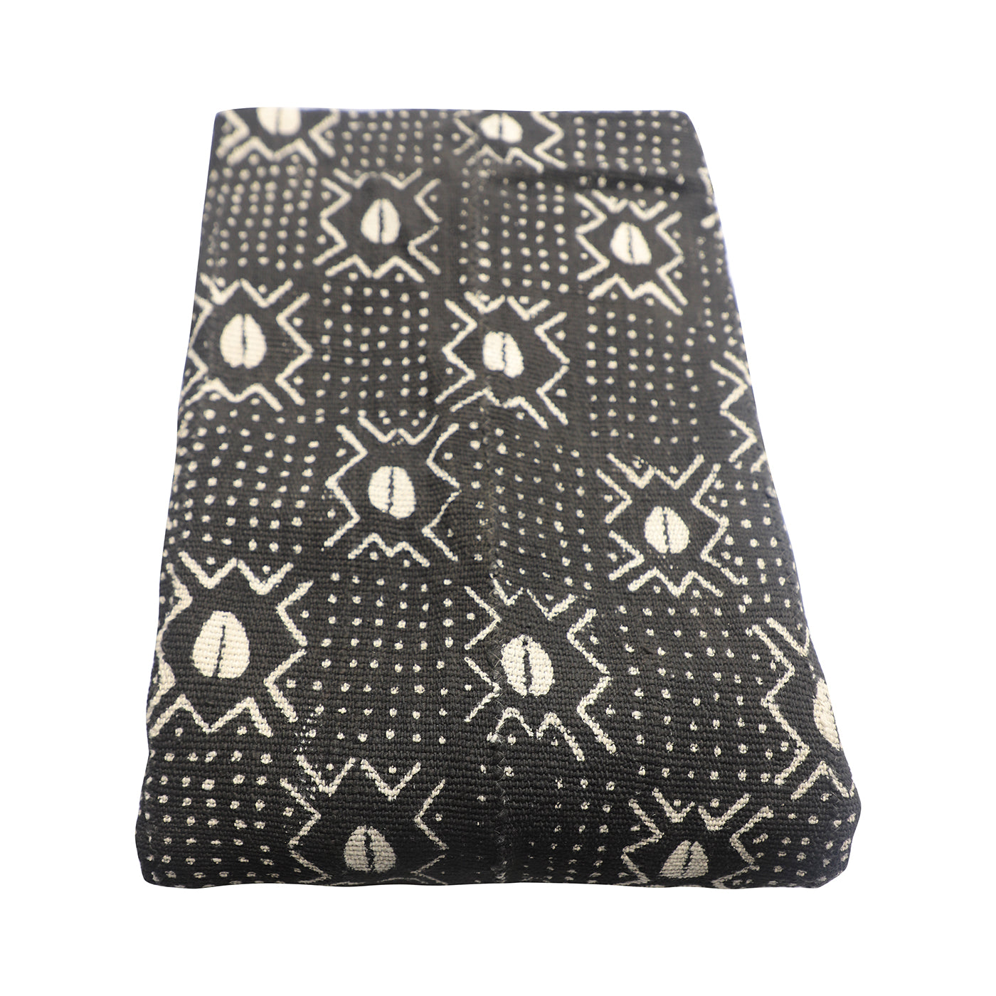 Mud Cloth Textile | Oversize Throw Blanket Black-4