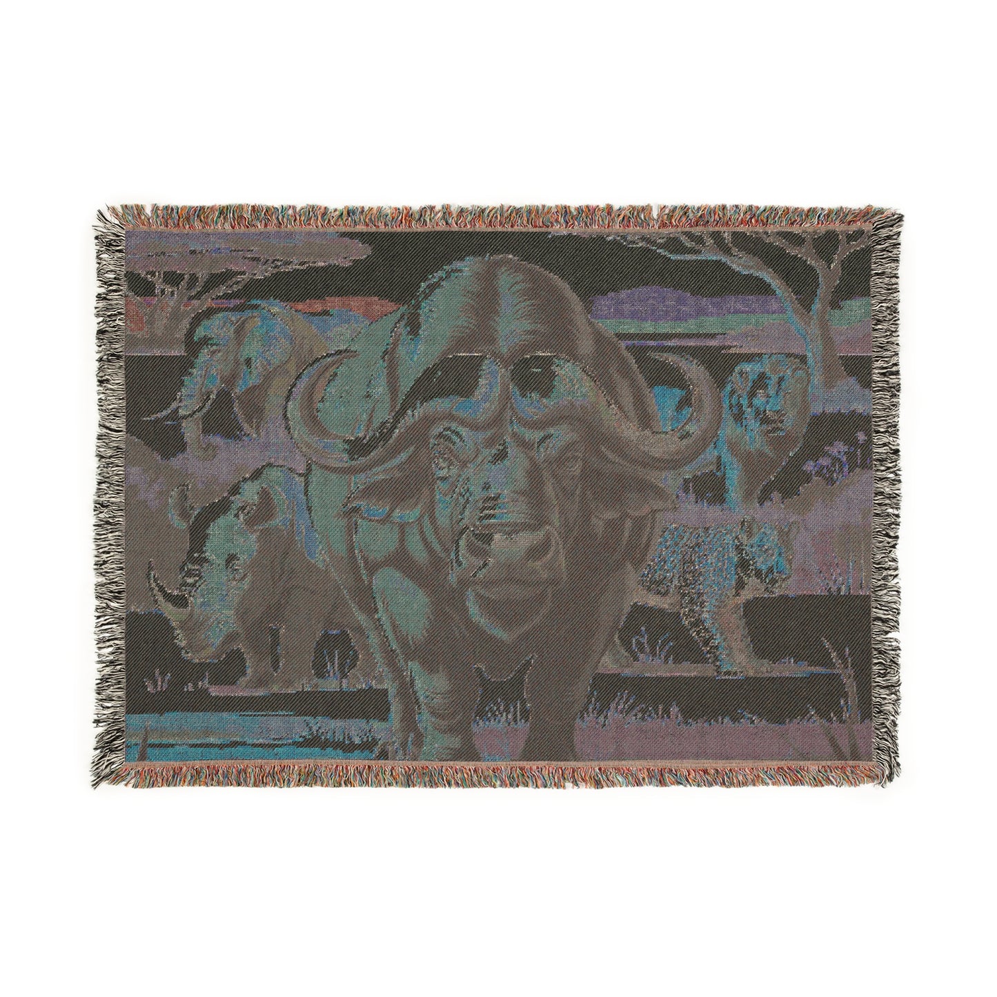 The Big Five Safari Tapestry Throw - Buffalo - 100% Cotton