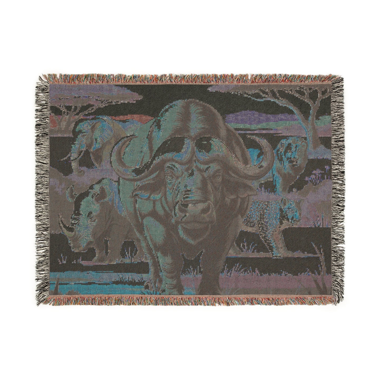 The Big Five Safari Tapestry Throw - Buffalo - 100% Cotton