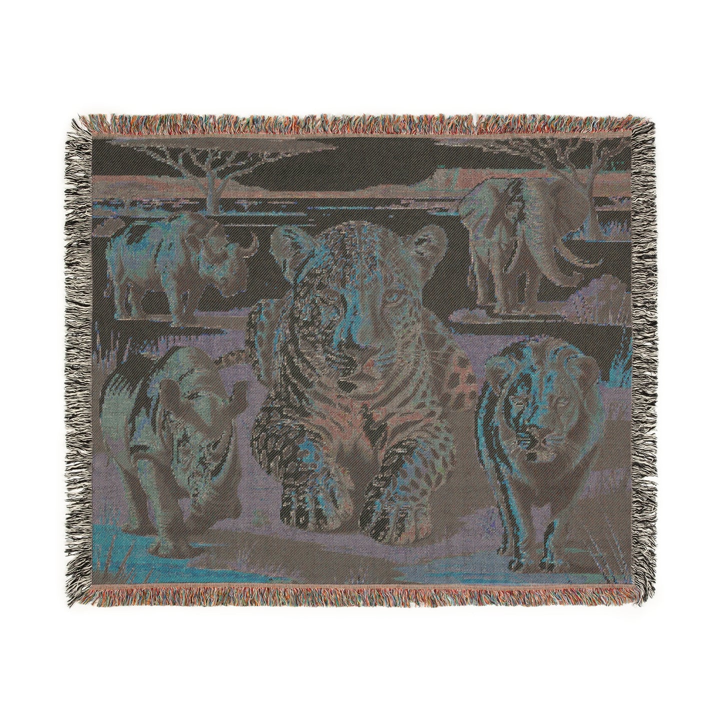 The Big Five Safari Tapestry Throw - Leopard - 100% Cotton