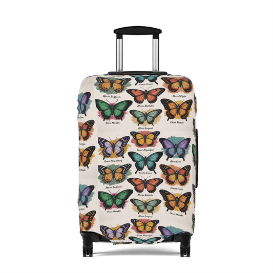 African Butterfly Field Guide Luggage Cover | Vintage Entomology Travel Case