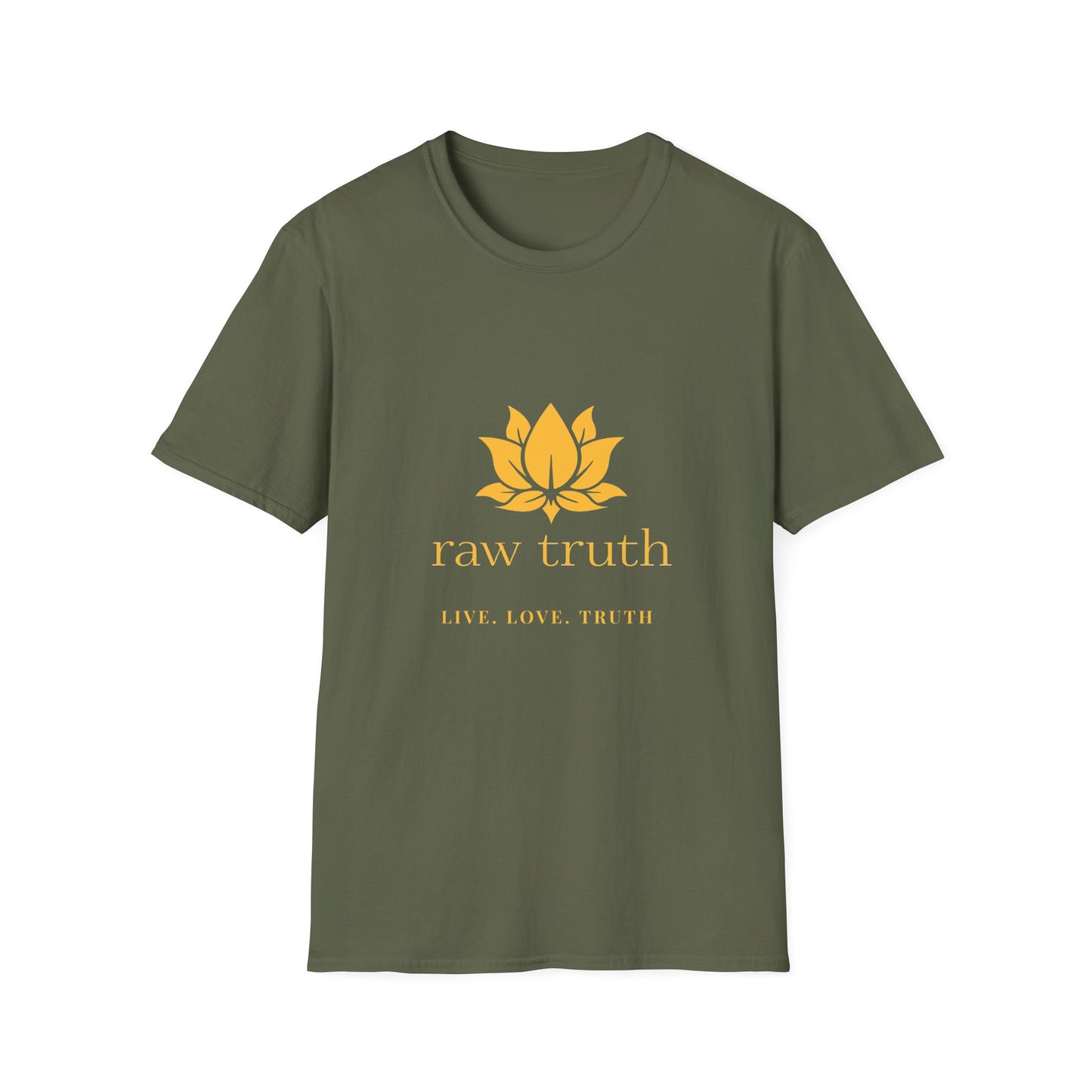 Raw Truth "Live. Love. Truth"  Unisex Softstyle Tee - Meditation Lifestyle