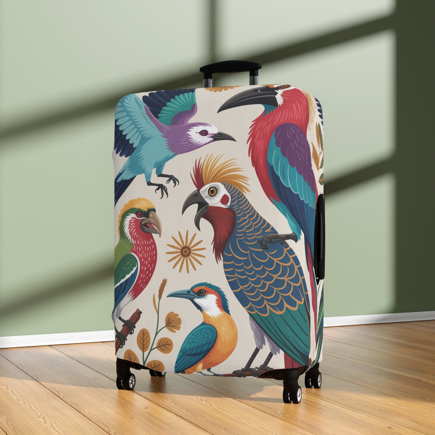 Vibrant Paradise Birds Luggage Protector | Custom Design Travel Cover