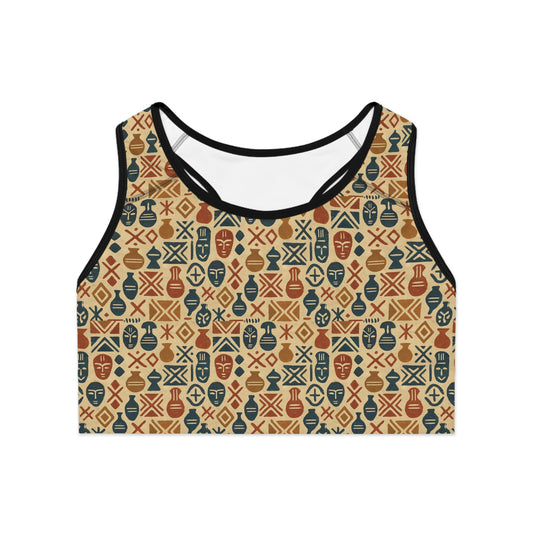 RAW TRUTH: Heritage Print Activewear Sports Bra
