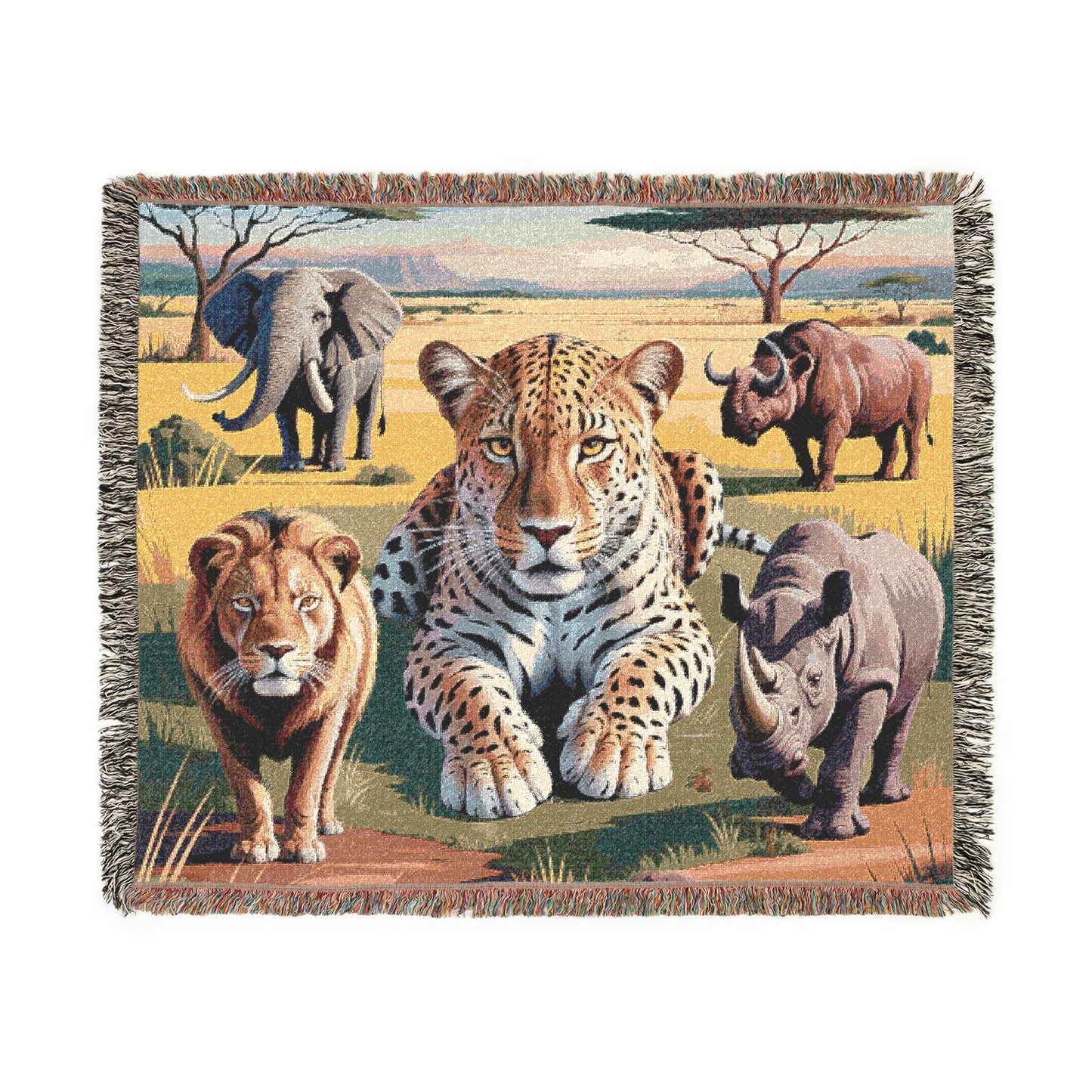 The Big Five Safari Tapestry Throw - Leopard - 100% Cotton