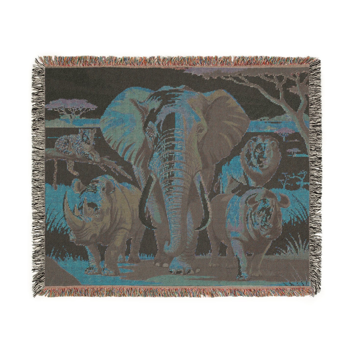 The Big Five Safari Tapestry Throw - Elephant - 100% Cotton