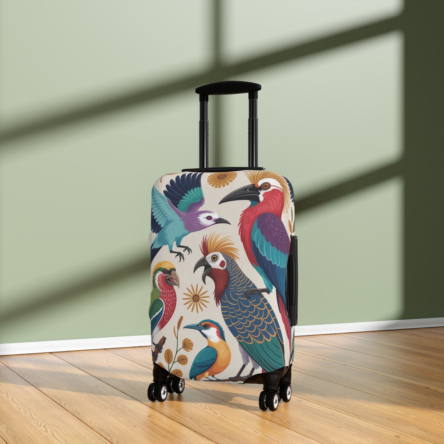 Vibrant Paradise Birds Luggage Protector | Custom Design Travel Cover