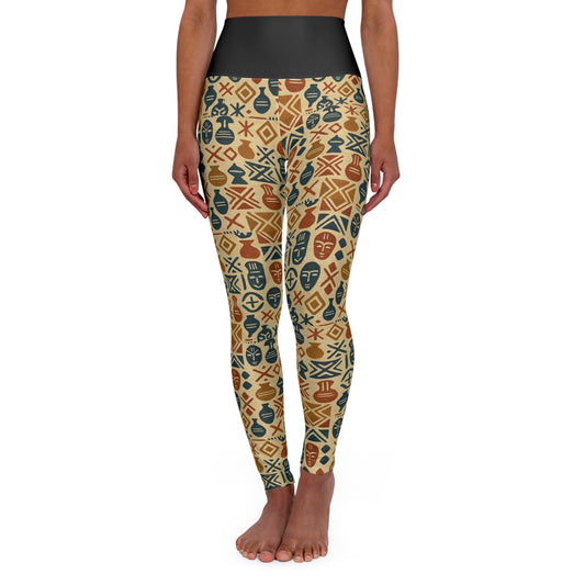 RAW TRUTH: African Heritage Print High-Waist Leggings – Earth Tones