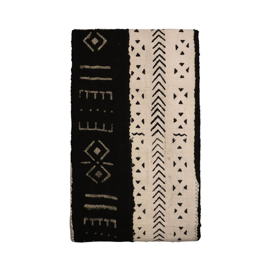 Mud Cloth Textile | Stripes Black & White-10