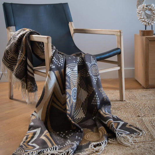 Throw Blanket | Rwanda Cocoa Leather Throw | 150x165cm-0