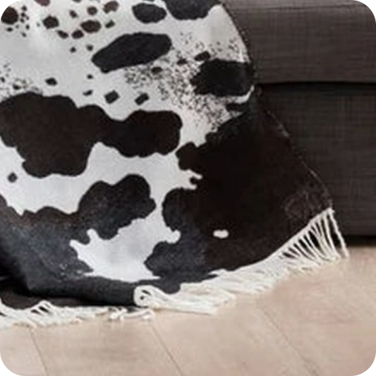 Throw Blanket | Bella Vita Nguni Skin Natural Black | 150x165cm-1
